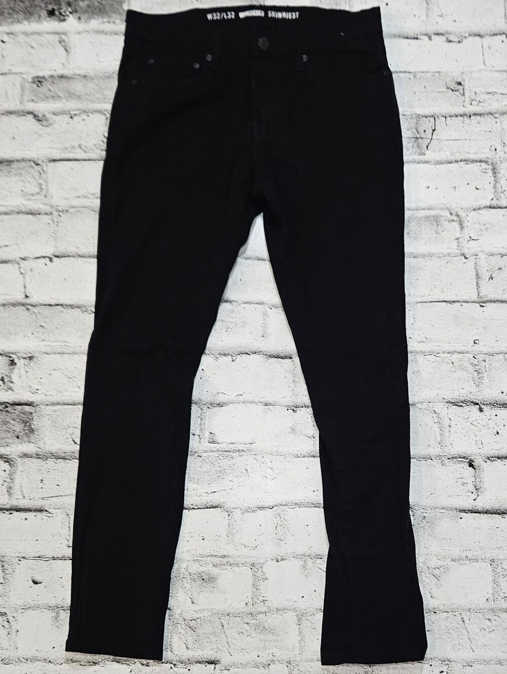 UH Denim Skinniest Black Stretch Jeans W32 L32 Slim Fit Mens
